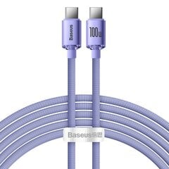 Baseus Crystal Shine Series cable USB cable for fast charging and data transfer USB Type C - USB Type C 100W 2m purple (CAJY000705) цена и информация | Кабели для телефонов | pigu.lt