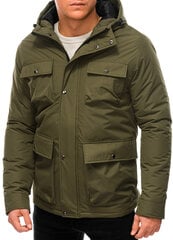 Мужская зимняя куртка с капюшоном Edoti C530, оливково-зеленая цена и информация | Мужские куртки | pigu.lt