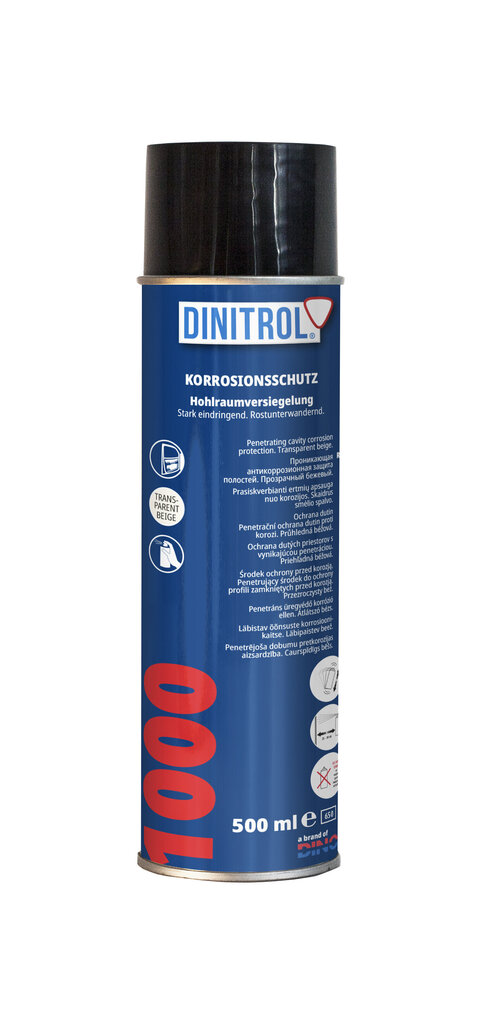 Antikorozinė danga Dinitrol 1000, 500 ml kaina ir informacija | Autochemija | pigu.lt