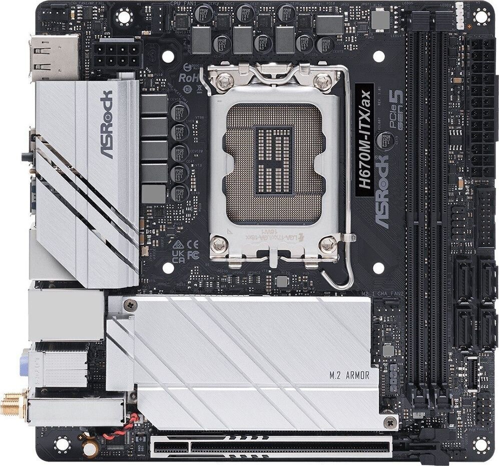 ASRock H670M-ITX/ax цена и информация | Pagrindinės plokštės | pigu.lt