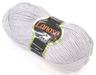 Нитки для вязания Lanoso Zerda 100г; цвет голубой 942M цена и информация | Принадлежности для вязания | pigu.lt