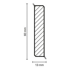 Grindjuostės Cubu Flex Life 60 Antracitas 2,5M (10VNT) цена и информация | Плинтусы и соединительные элементы | pigu.lt