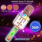 Belaidis Bluetooth Karaoke mikrofonas Q136 Su šviesos efektais, auksinis kaina ir informacija | Mikrofonai | pigu.lt