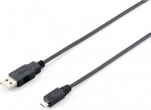 Универсальный кабель USB-MicroUSB Equip 128523 Чёрный 1,8 m цена и информация | Кабели для телефонов | pigu.lt