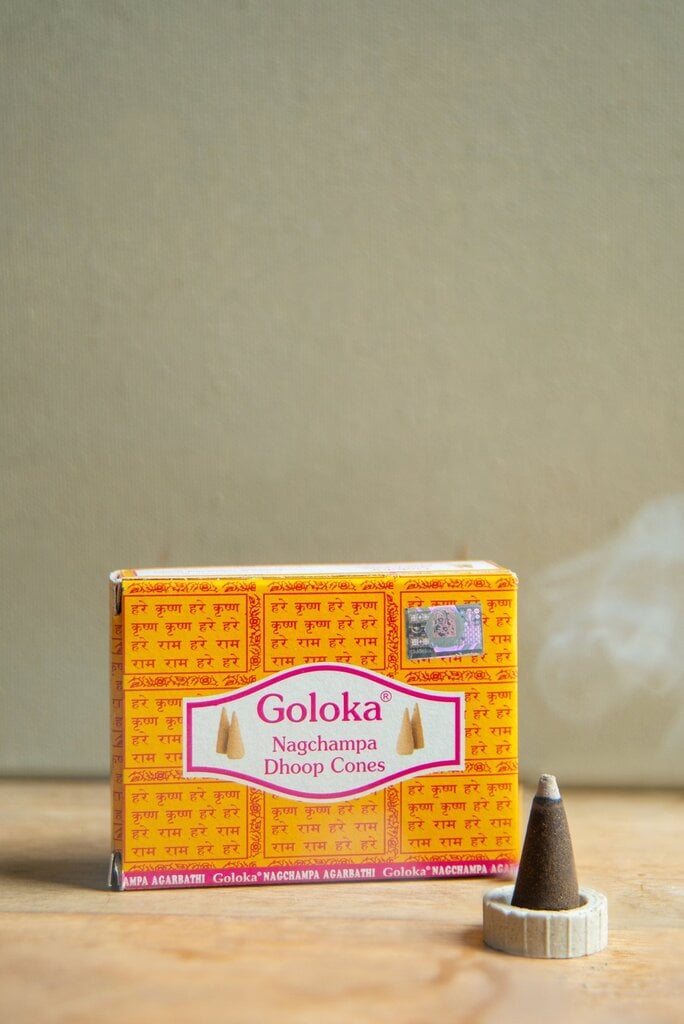 Kūginiai smilkalai Goloka Nag Champa Dhoop, 20 g цена и информация | Namų kvapai | pigu.lt