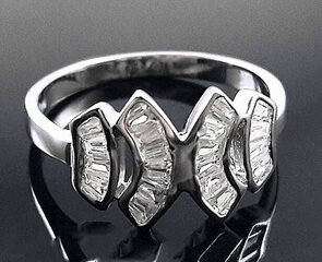 Серебряное кольцо с цирконием - размер #16 цена и информация | Кольцо | pigu.lt