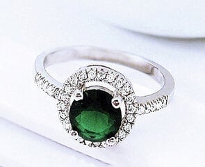 Серебряное кольцо с цирконием - размер #18 цена и информация | Кольца | pigu.lt