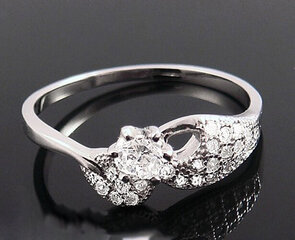 Серебряное кольцо с цирконием - размер #18.5 цена и информация | Кольцо | pigu.lt