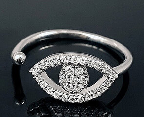 Серебряное кольцо с цирконием - размер #19 цена и информация | Кольцо | pigu.lt