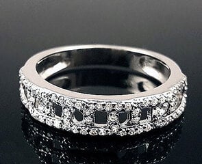 Серебряное кольцо с цирконием - размер #18 цена и информация | Кольцо | pigu.lt