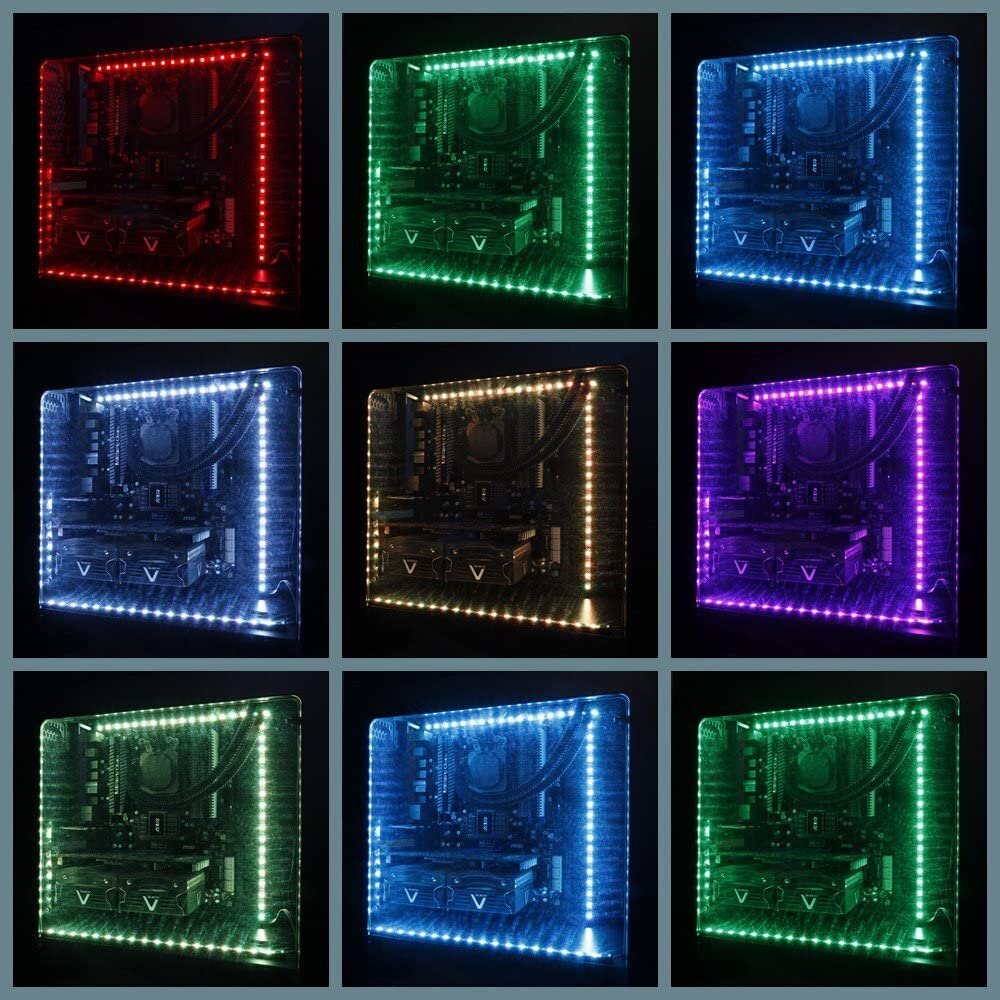 RGB spalvą keičiančios LED juostelės Lilware, 2 x 50 cm kaina ir informacija | Korpusų priedai | pigu.lt