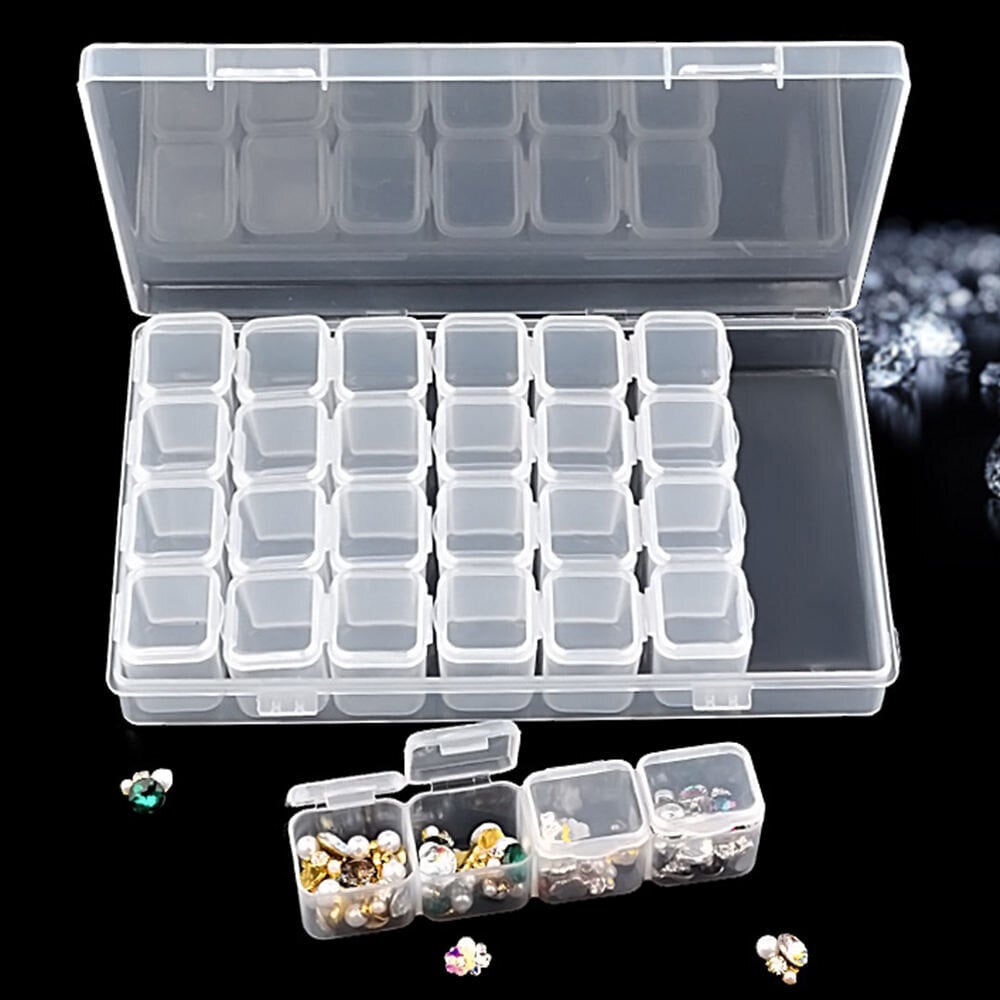 Plastikinė dėžutė 28 skyrelių kaina ir informacija | Deimantinės mozaikos | pigu.lt