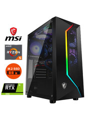 MSI Vampiric 100R Ryzen 5 5600X 8GB DDR4 512GB SSD M2 1TB HDD RTX 2060 6GB Windows 10 kaina ir informacija | Stacionarūs kompiuteriai | pigu.lt