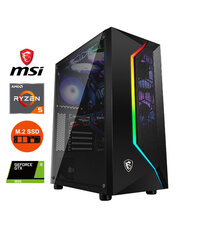 MSI Vampiric 100R Ryzen 5 5600X 8GB DDR4 512GB SSD M2 1TB HDD GTX 1650 4GB Windows 10 kaina ir informacija | Stacionarūs kompiuteriai | pigu.lt