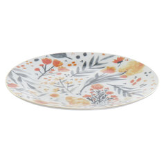 Плоская тарелка DKD Home Decor Цветы (27 x 27 x 2 cм) (2 шт) цена и информация | Посуда, тарелки, обеденные сервизы | pigu.lt