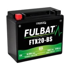 Аккумулятор Fulbat GTX20-BS, 18 Ач 310 А EN 12В цена и информация | Мото аккумуляторы | pigu.lt