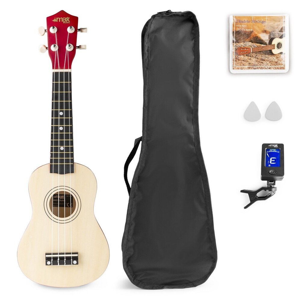 Soprano ukulelės rinkinys MAX UKEY 21" kaina ir informacija | Gitaros | pigu.lt