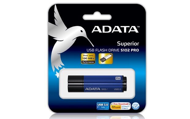 Atmintinė A-data Elite S102 Pro 64GB, USB 3.0, Mėlyna цена и информация | USB laikmenos | pigu.lt
