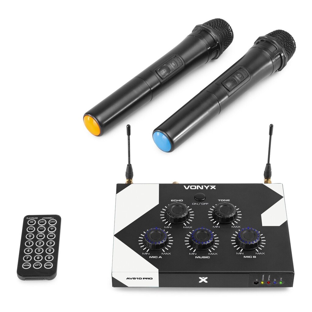 Vonyx AV510 karaoke valdiklis su bevieliais mikrofonais kaina ir informacija | Mikrofonai | pigu.lt