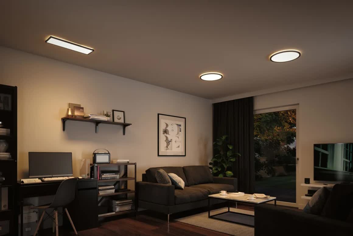 Paulmann LED panelė Atria Shine 3-Step-Dim kvadratinis 420x420 mm 3000K juodas kaina ir informacija | Įmontuojami šviestuvai, LED panelės | pigu.lt