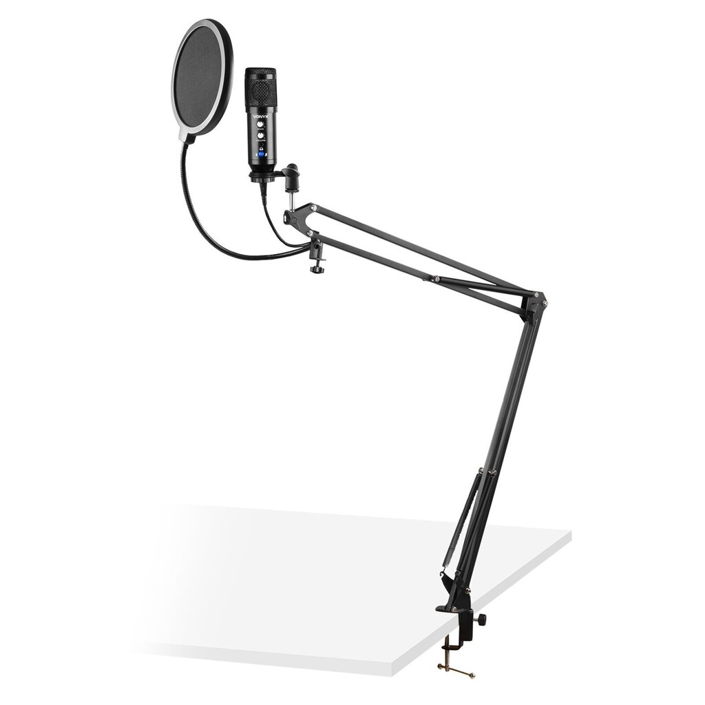 VONYX CMS320B studijinis mikrofonas su stovu, USB, Echo kaina ir informacija | Mikrofonai | pigu.lt