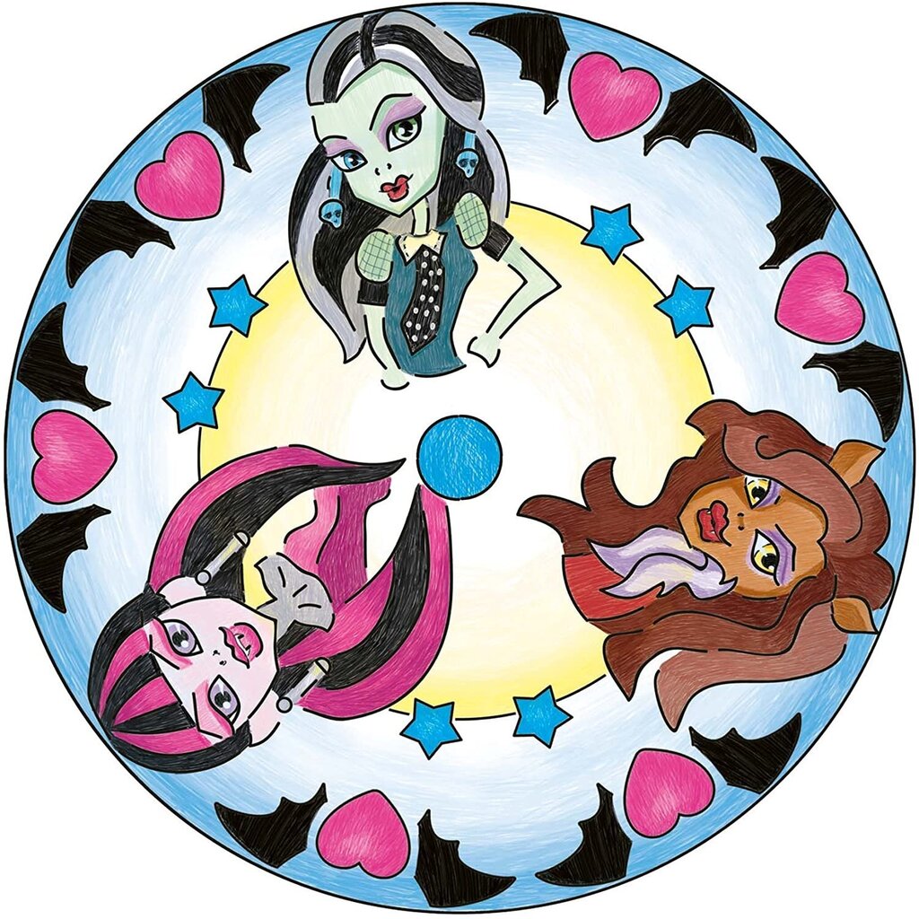 Mandala-Designer 2 in 1 Monster High, Ravensburger Li R29745 kaina ir informacija | Piešimo, tapybos, lipdymo reikmenys | pigu.lt