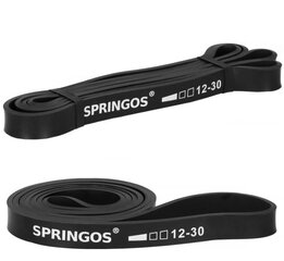 Резина сопротивления Springos FA0128, черная цена и информация | Фитнес-резинки, гимнастические кольца | pigu.lt