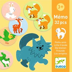 Развивающая игра Memo - Маленькие друзья, DJECO DJ08184, 32 шт. цена и информация | Настольные игры, головоломки | pigu.lt
