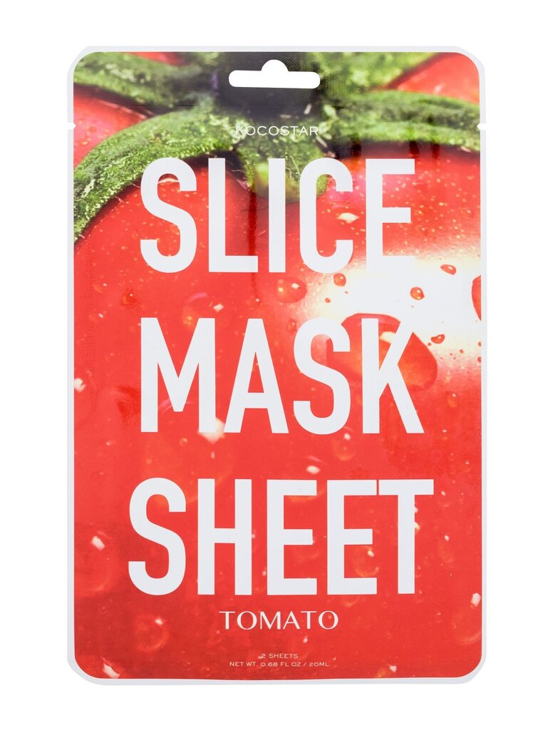 Lakštinė skaistinamoji veido kaukė Kocostar Tomato 20 ml цена и информация | Veido kaukės, paakių kaukės | pigu.lt