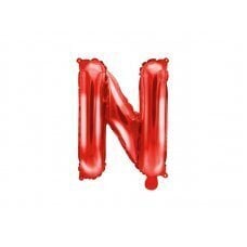 Folinis balionas Raidė "N" 35 cm, raudonas kaina ir informacija | Balionai | pigu.lt