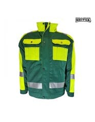 Darbo Švarkas, žalias su šviesą atspindinčiomis juostomis цена и информация | Рабочая одежда | pigu.lt