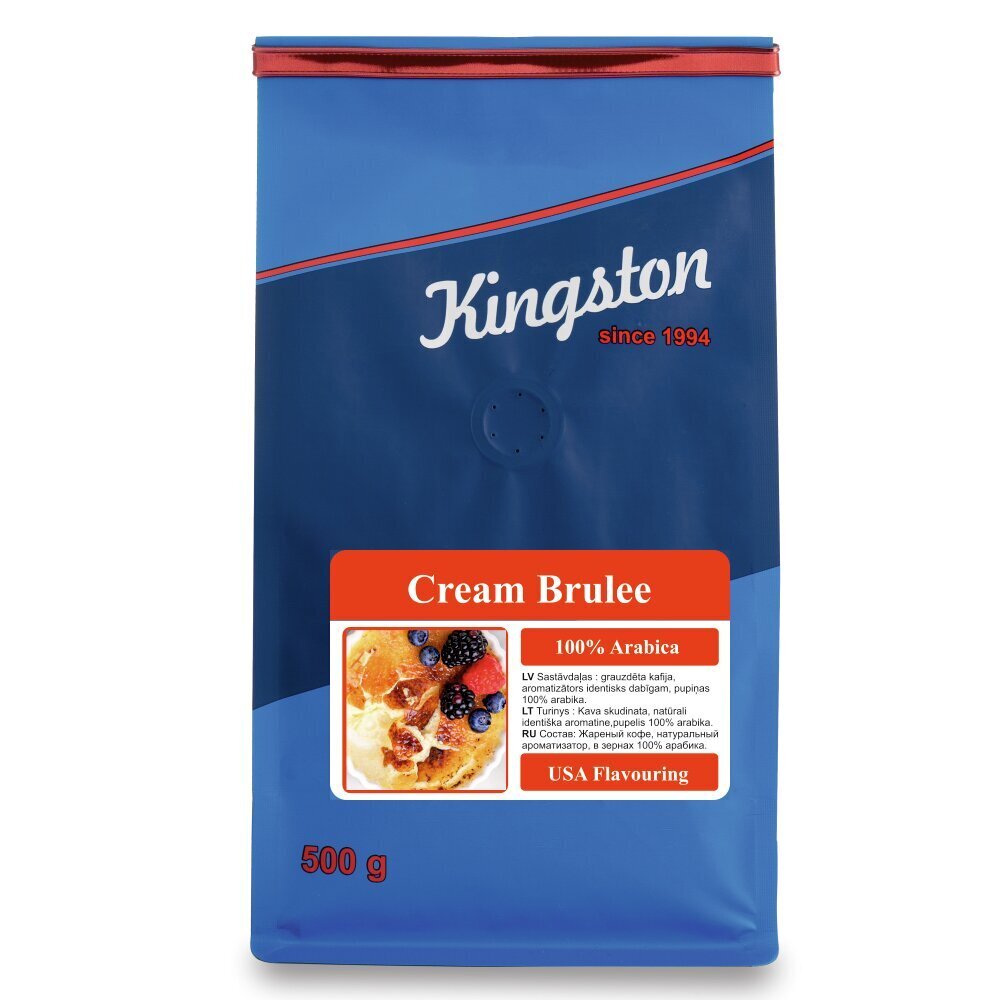 Kingston Cream Brulee aromatizuotos kavos pupelės, 500 g kaina ir informacija | Kava, kakava | pigu.lt