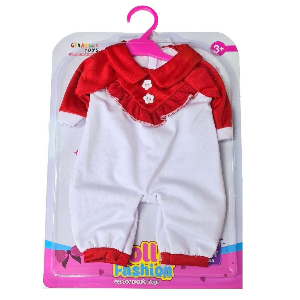 Kostiumas lėlei Gerardo's Toys, raudonai baltas kaina ir informacija | Žaislai mergaitėms | pigu.lt
