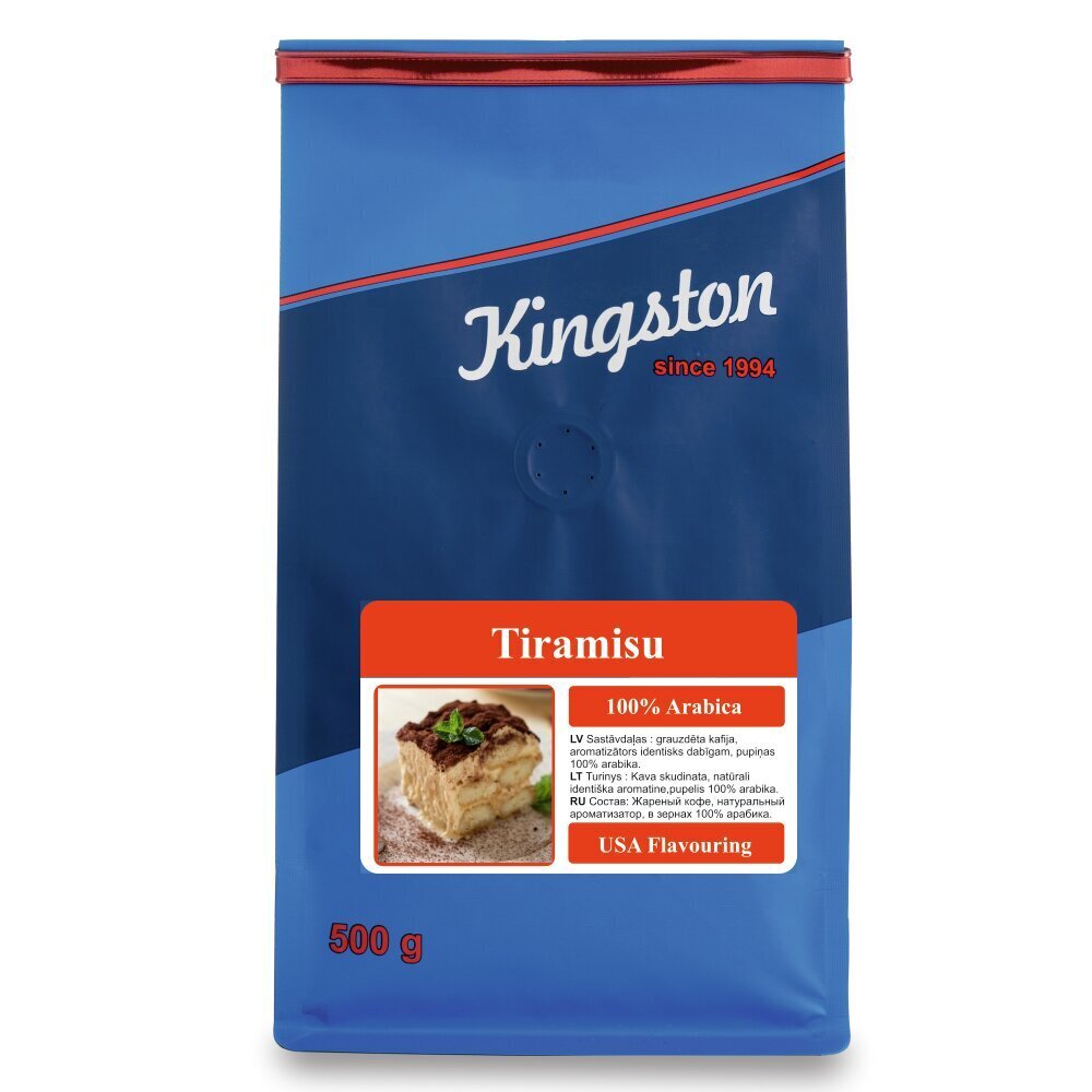 Kingston Tiramisu aromatizuotos kavos pupelės, 500 g цена и информация | Kava, kakava | pigu.lt