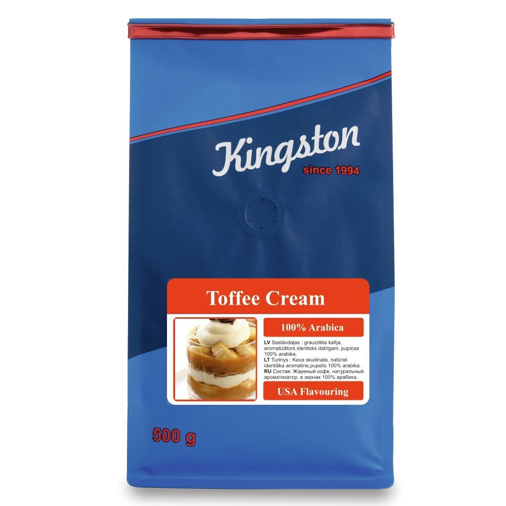 Kingston Toffee Cream aromatizuotos kavos pupelės, 500 g цена и информация | Kava, kakava | pigu.lt