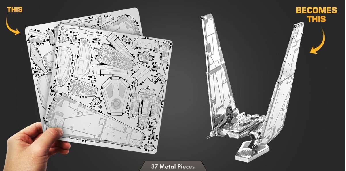 Metal Earth 3D galvosūkis Žvaigždžių karai komandinis šatlas kaina ir informacija | Stalo žaidimai, galvosūkiai | pigu.lt