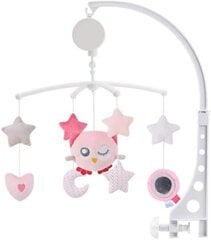 Karuselė lovytei Fillikid Žvaigždės pelėdos, rožinė kaina ir informacija | Žaislai kūdikiams | pigu.lt