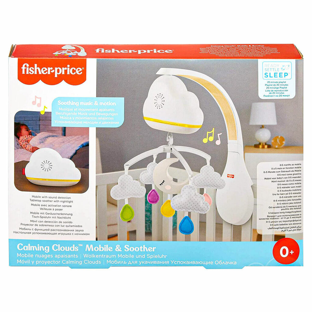 Karuselė lovytei - naktinis šviestuvas Fisher-Price Calming Clouds kaina ir informacija | Žaislai kūdikiams | pigu.lt