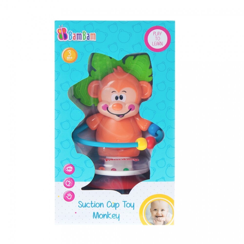 Žaislas su siurbtuku Bam Bam Beždžionė kaina ir informacija | Žaislai kūdikiams | pigu.lt