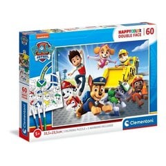 Dvipusė dėlionė Clementoni Paw Patrol, 60 d. kaina ir informacija | Dėlionės (puzzle) | pigu.lt