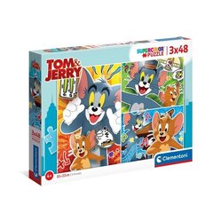 Clementoni dėlionė Tomas ir Džeris 3 x 48 vnt. kaina ir informacija | Dėlionės (puzzle) | pigu.lt