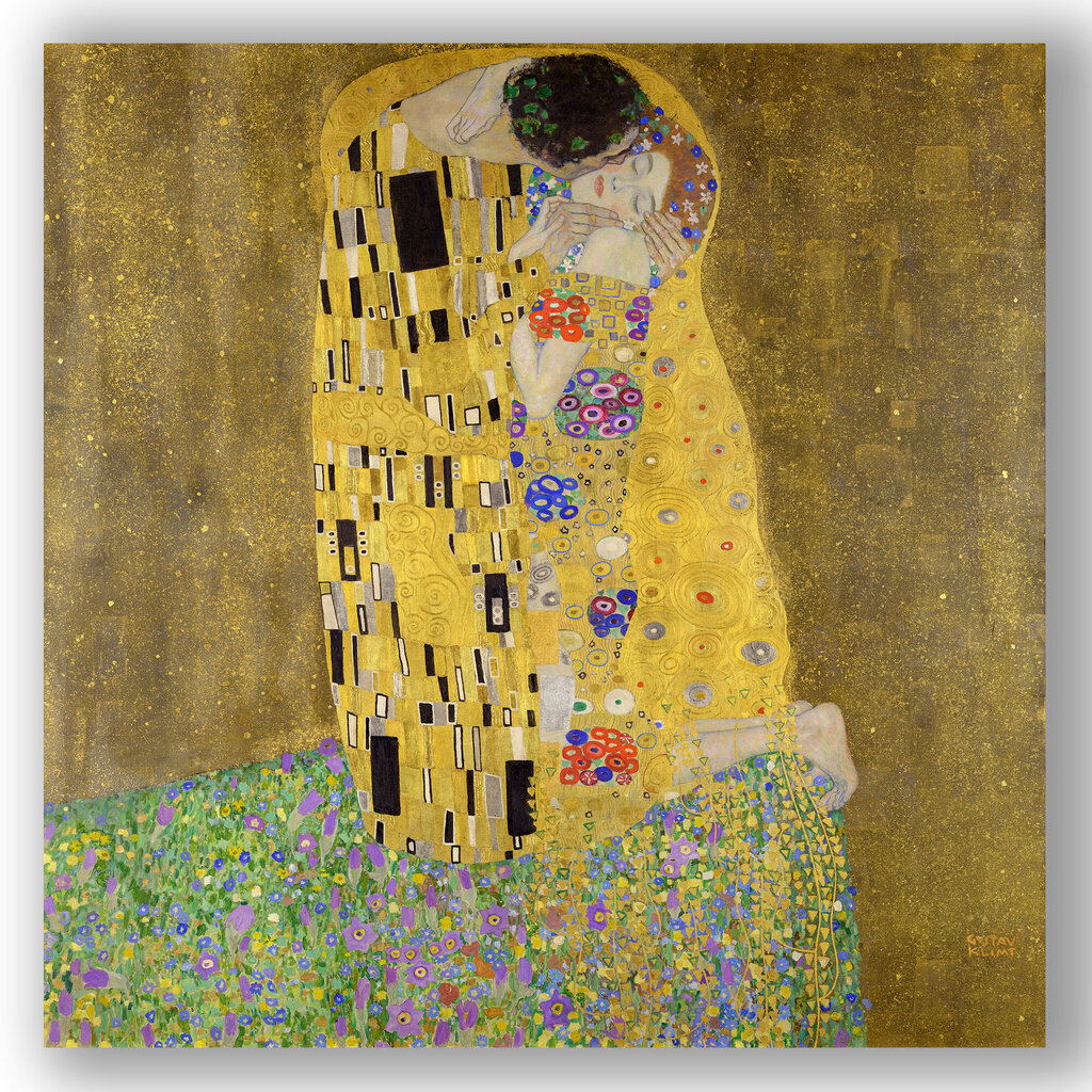 Paveikslas The Kiss, Gustav Klimt, 60x60 cm, Wolf Kult цена и информация | Reprodukcijos, paveikslai | pigu.lt