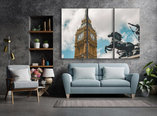 Trijų dalių paveikslas Big Benas, 150x100 cm, Wolf Kult kaina ir informacija | Reprodukcijos, paveikslai | pigu.lt