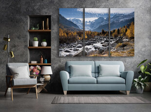 Trijų dalių paveikslas Rudeniniai Kalnai, 150x100 cm, Wolf Kult kaina ir informacija | Reprodukcijos, paveikslai | pigu.lt