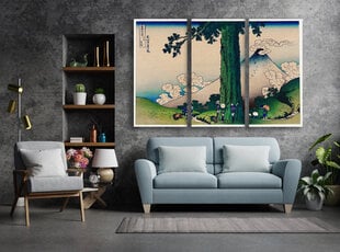 Trijų dalių paveikslas Mishima Pass in Kai Province, Katsushika Hokusai, 150x100 cm, Wolf Kult kaina ir informacija | Reprodukcijos, paveikslai | pigu.lt
