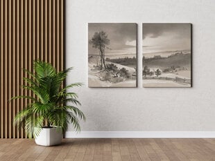 Dviejų dalių paveikslas Vilniaus peizažas, 140x100 cm, Wolf Kult kaina ir informacija | Reprodukcijos, paveikslai | pigu.lt
