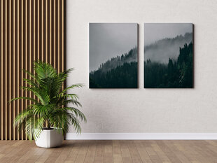 Dviejų dalių paveikslas Ūkanotas Miškas, 140x100 cm, Wolf Kult kaina ir informacija | Reprodukcijos, paveikslai | pigu.lt