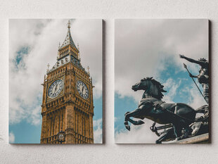 Dviejų dalių paveikslas Big Benas, 140x100 cm, Wolf Kult kaina ir informacija | Reprodukcijos, paveikslai | pigu.lt