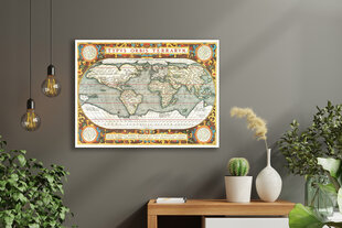 Paveikslas Senojo Pasaulio Žemėlapis 1587, 100x70 cm, Wolf Kult kaina ir informacija | Reprodukcijos, paveikslai | pigu.lt