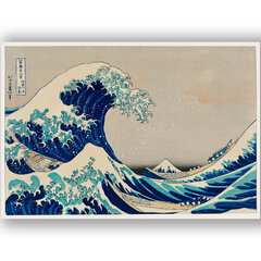 Paveikslas The Great Wave Of Kanagawa, Katsushika Hokusai, 60x80 cm, Wolf Kult kaina ir informacija | Reprodukcijos, paveikslai | pigu.lt